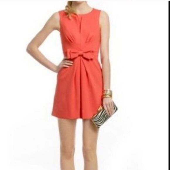 Trina Turk Bow Front Coral Waldron Dress 4 - Picture 3 of 13